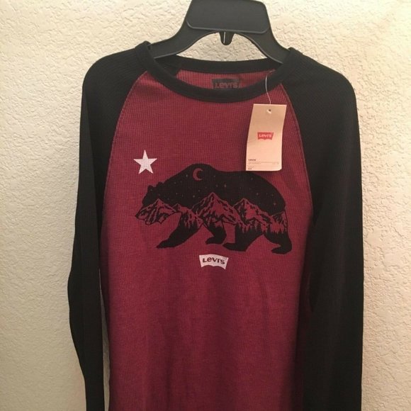 Levi's Other - Levi's Men's Thermal Long Sleeve Top Wine And Black Small NWT!